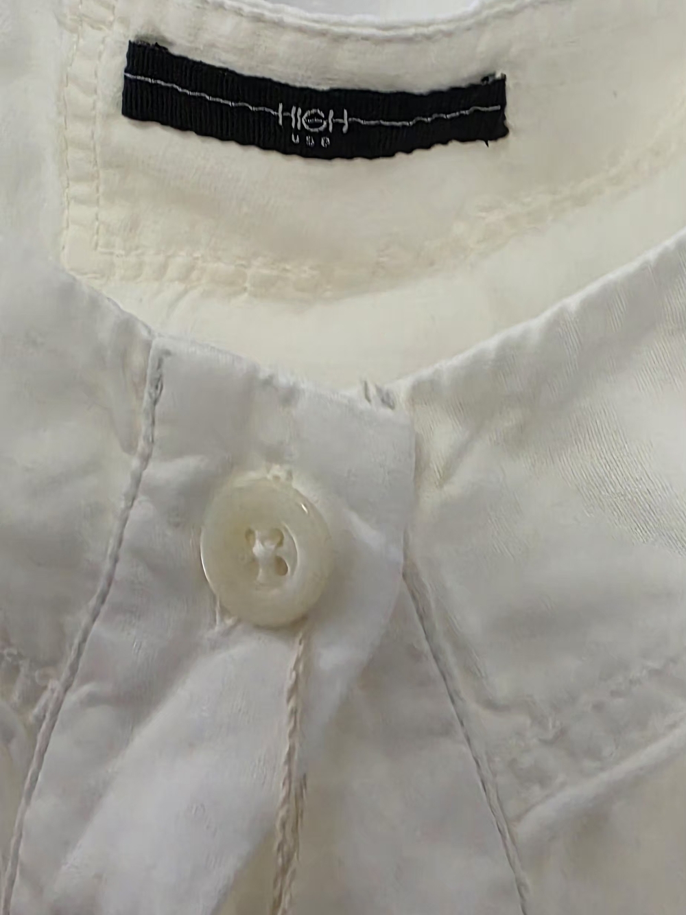 High USA White Button-Up Shirt